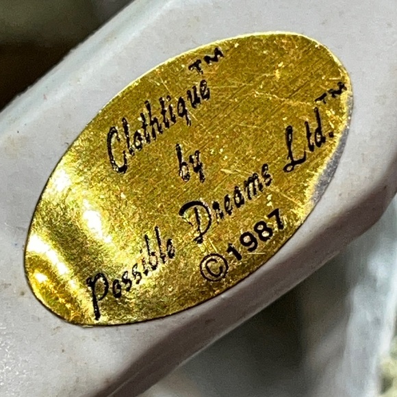 Possible Dreams SANTA 1987 Clothtiques 10#Old World White Gold TOY sack  713036 - Picture 10 of 16